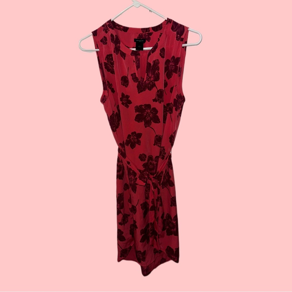Ann Taylor V-neck dress, Large, Red.